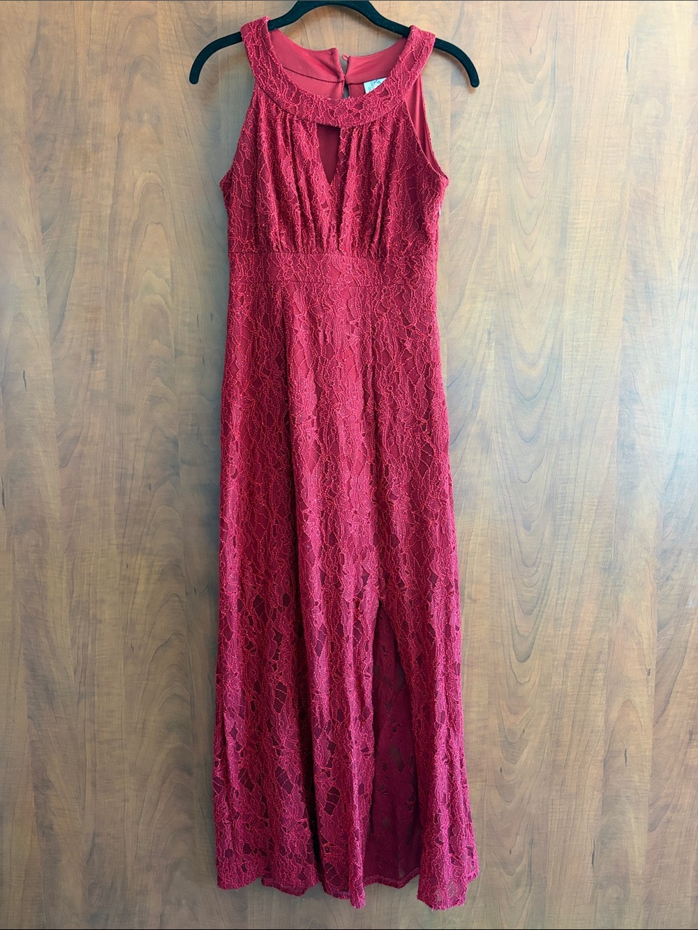 Sweet Storm Lace Maxi Dress in Burgundy
